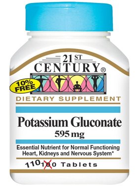 21  ST CENTURY HEALTHCARE POTASSIUM GLUCONATE-595 mg 110 tablets