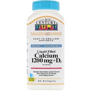21  ST CENTURY HEALTHCARE CALCIUM -1200 mg+D3 90 softgels