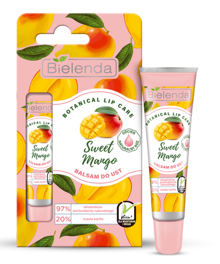 BIELENDA Botanical Lip Care Balsam Do Ust Sweet Mango Naturalny Róż 10g