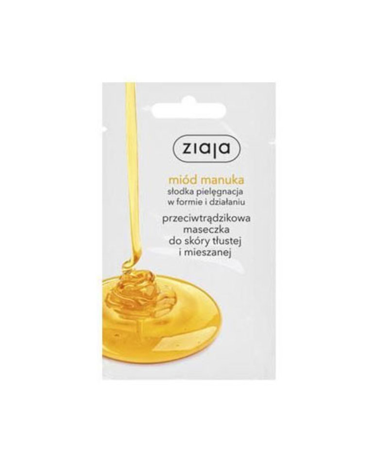 ZIAJA ZIAJA Przeciwtrądzikowa Maska Do Skóry Tłustej  Miód Manuka 7ml