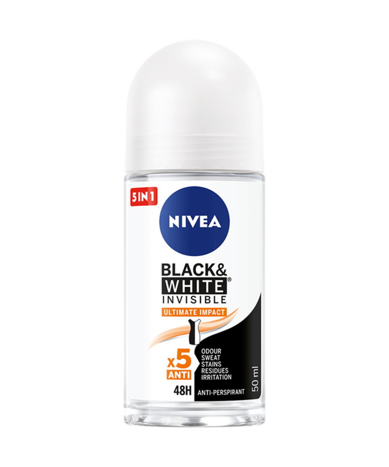NIVEA Black&White Invisible Ultimate Impact Antyperspirant w Kulce dla Kobiet 50ml