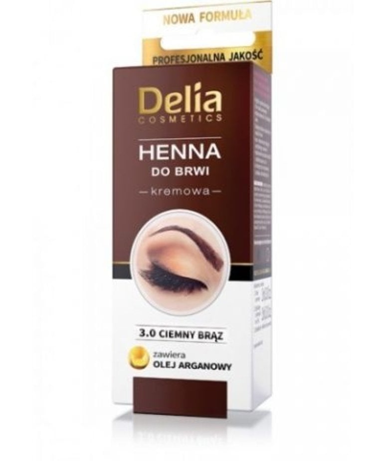 DELIA DELIA Henna Do Brwi Kremowa 3.0 Ciemny Brąz 2ml