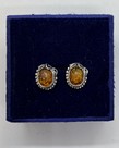 Silver Amber Earrings