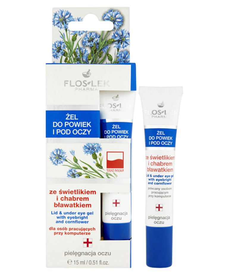 FLOSLEK FLOSLEK Żel Do Powiek I Pod Oczy Świetlik Chaber Bławatek 15ml