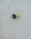 Silver Amber Ring Size 6
