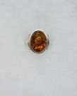 Silver Amber Ring Size 7