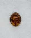 Silver Amber Ring Size 8.5