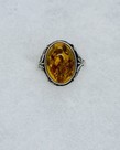 Silver Amber Ring Size 5