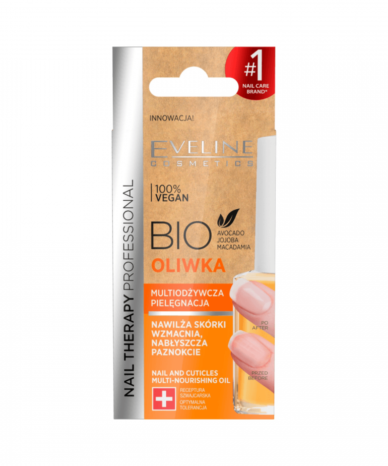 EVELINE Nail Therapy Bio Vegan Oil Oliwka Multiodżywcza Do Paznokci 12ml