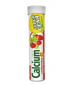 POLSKI LEK S.A. Calcium Calcium + Vitamin C Wild strawberry Flavor 20 tablets