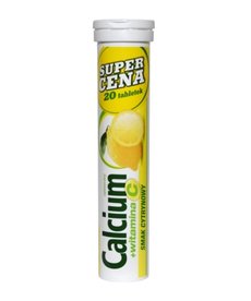 POLSKI LEK S.A. Wapno Calcium + Witamina C Smak Cytrynowy 20 tabletek