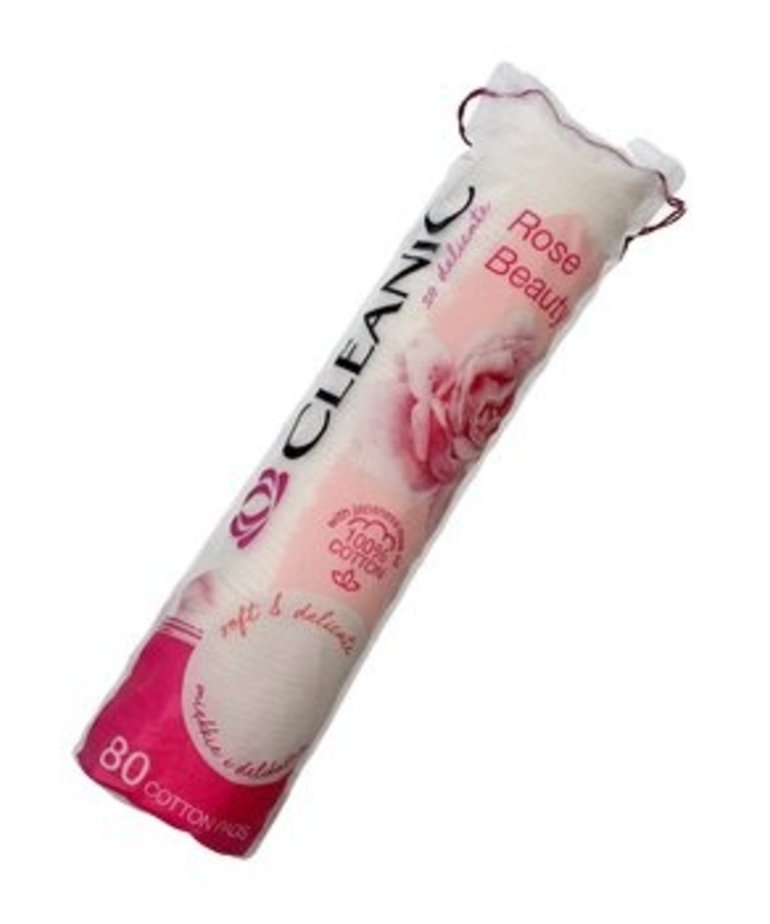 CLEANIC Rose Beauty Cosmetic Pads 80 pieces
