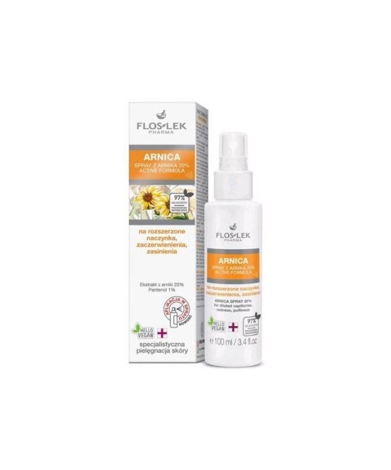 FLOSLEK FLOSLEK Arnica Spray 20% Active Formula Rozszerzone Naczynka 100ml