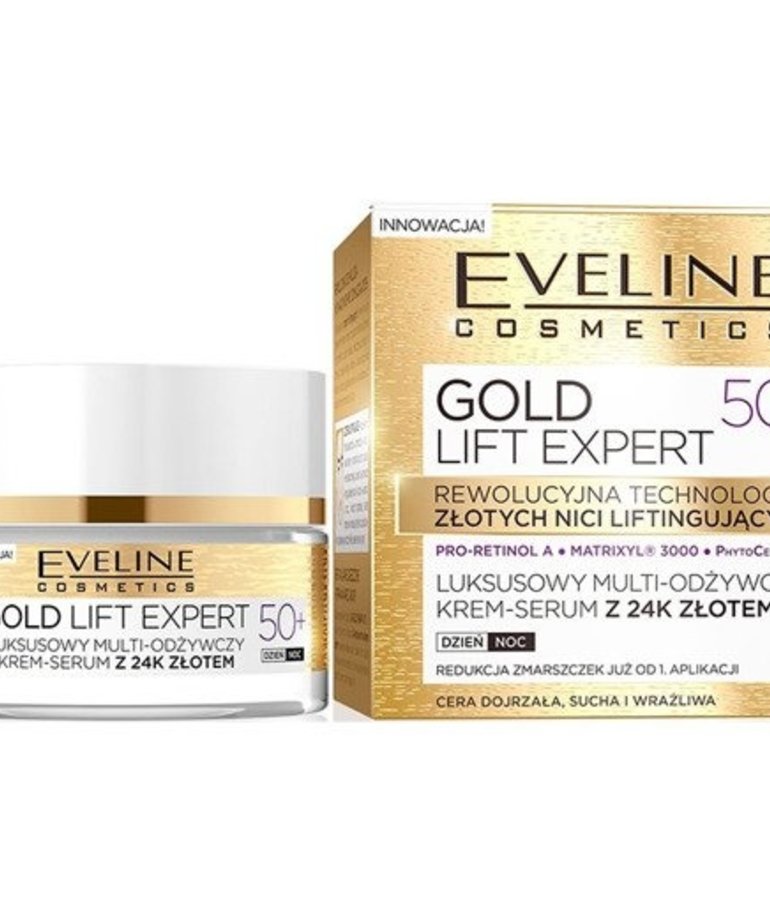 EVELINE Gold Lift Expert 50+ Cream-Serum for the Face Multi-Nourishing 50 ml