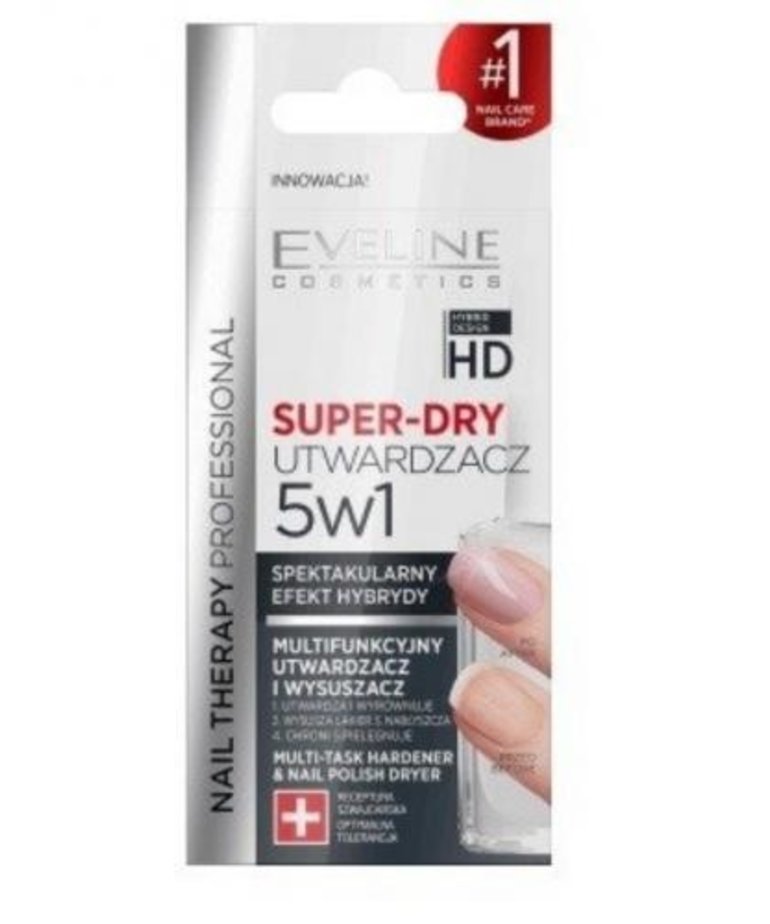 EVELINE Nail Therapy Super-Dry 5W1 Multifunkcyjny Utwardzacz Do Paznokci 12ml