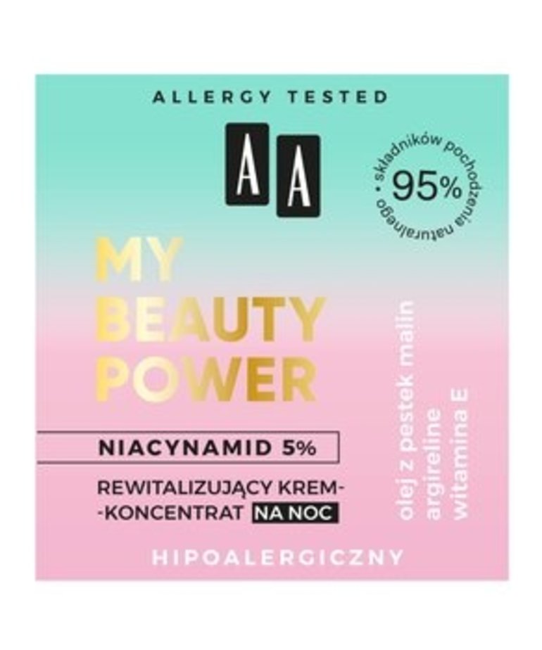 AA My Beauty Power Niacynamid 5% Rewitalizujacy Krem Na Noc 50ml