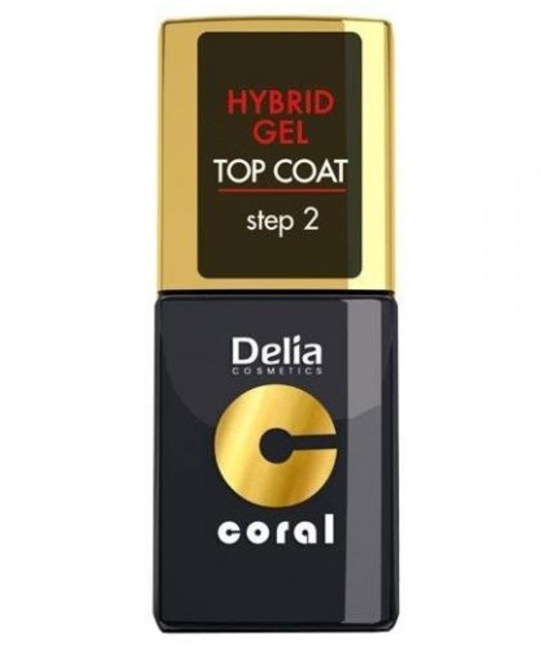 DELIA Coral Hybrid Gel Emalia Do Paznokci Top Coat 11ml