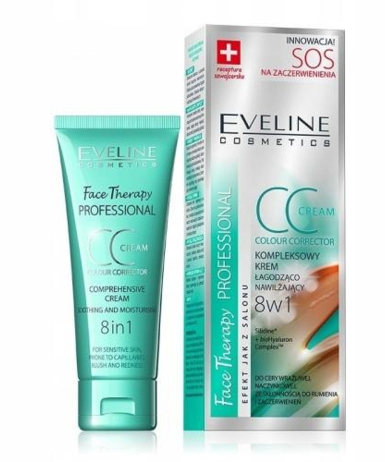 EVELINE EVELINE Face Therapy SOS Cream CC 8W1 For Redness 30ml