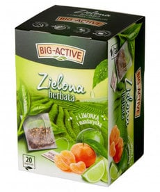 BIG-ACTIVE Zielona Herbata Z Limonką I Mandarynką 20 kopertek