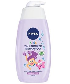 NIVEA Kids 2W1  Szampon I Żel Do Mycia O Zapachu Owocowych Żelków 500ml