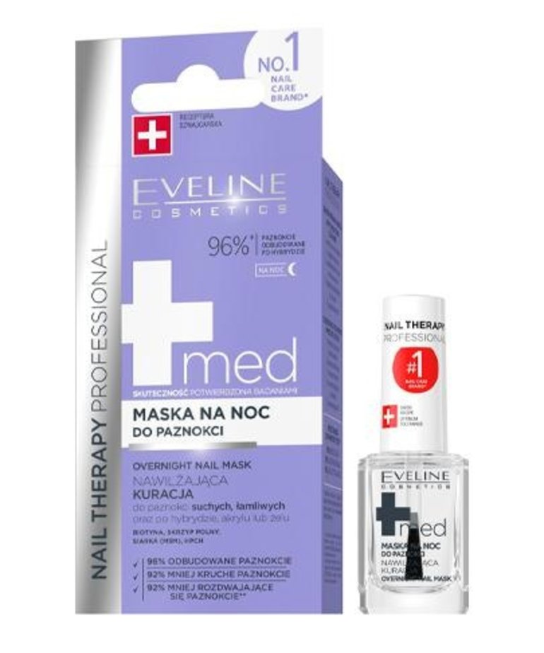 EVELINE Nail Therapy Professional Med+ Maska Do Paznokci Na Noc 12ml