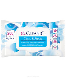 CLEANIC Clean&Fresh Chusteczki Odświeżające 200 sztuk