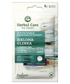 FARMONA FARMONA Herbal Care Oczyszczająca Maska Do Twarzy Zielona Glinka 2x5g