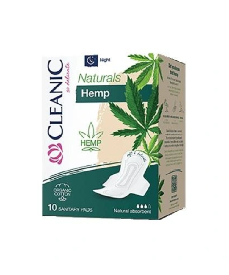 CLEANIC CLEANIC Naturals Hemp Night Sanitary Pads 10 pieces
