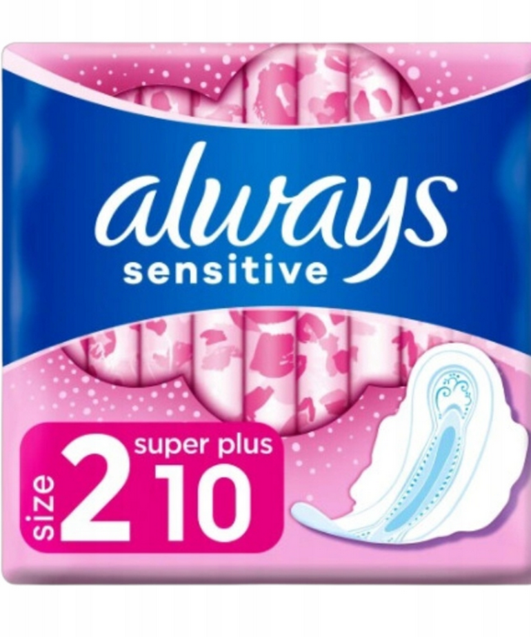always ALWAYS Sensitive Ultra Super Plus Sanitary Pads With Wings 10 pieces