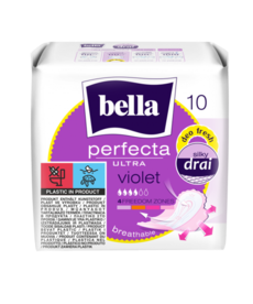 BELLA BELLA Perfecta Ultra Violet Silky Drai Sanitary Pads 10 Pieces