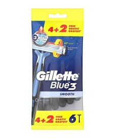 GILLETTE GILLETTE  Blue 3 Smooth Maszynki Jednorazowe 6 sztuk