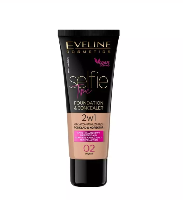 EVELINE EVELINE Selfie Time 2In1 Covering And Moisturizing Foundation 02 Ivory