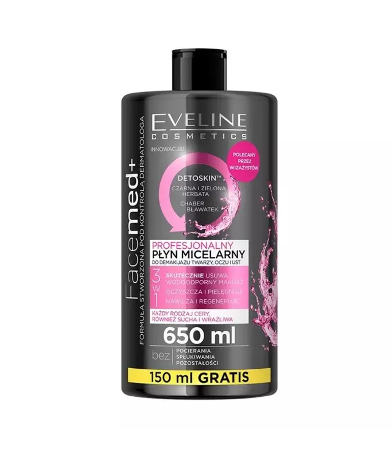 EVELINE EVELINE 3W1 Facemed+ Profesjonalny Płyn Micelarny 650ml