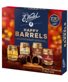 E.WEDEL E. WEDEL - Happy Barrels Liqueur Chocolates Gift Box, Chocolate Selection Boxes with Alcoholic Filling 200 g