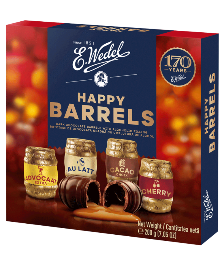 E.WEDEL E. WEDEL - Happy Barrels Czekoladki Z Alkoholem W Czekoladzie Deserowej 200 g