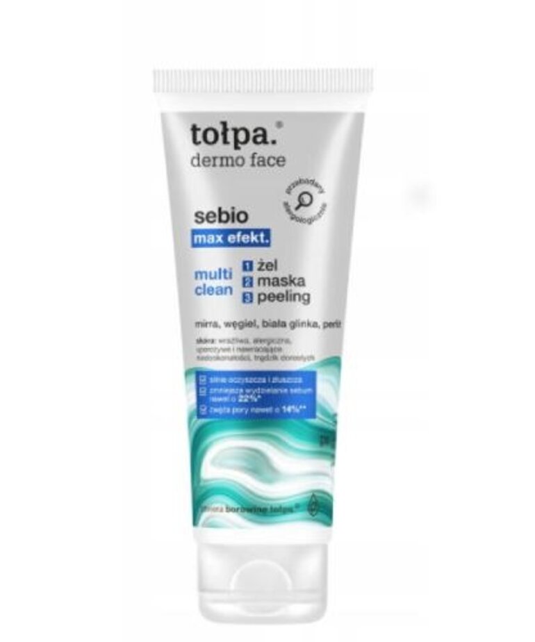 TOLPA TOŁPA Sebio Max Efekt. Multi Clean 3W1 Żel, Peeling, Maska 100ml