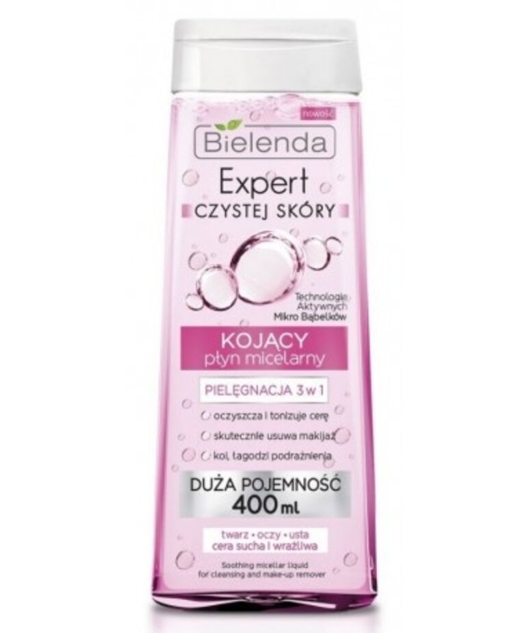 BIELENDA BIELENDA Expert Czystej Skóry 3W1 Kojący Płyn Micelarny  400 ml