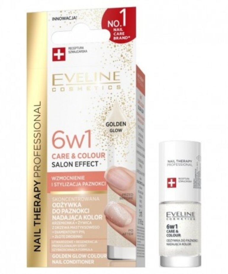 EVELINE EVELINE Nail Therapy Varnish Conditioner 6In1  Golden Glow 5ml