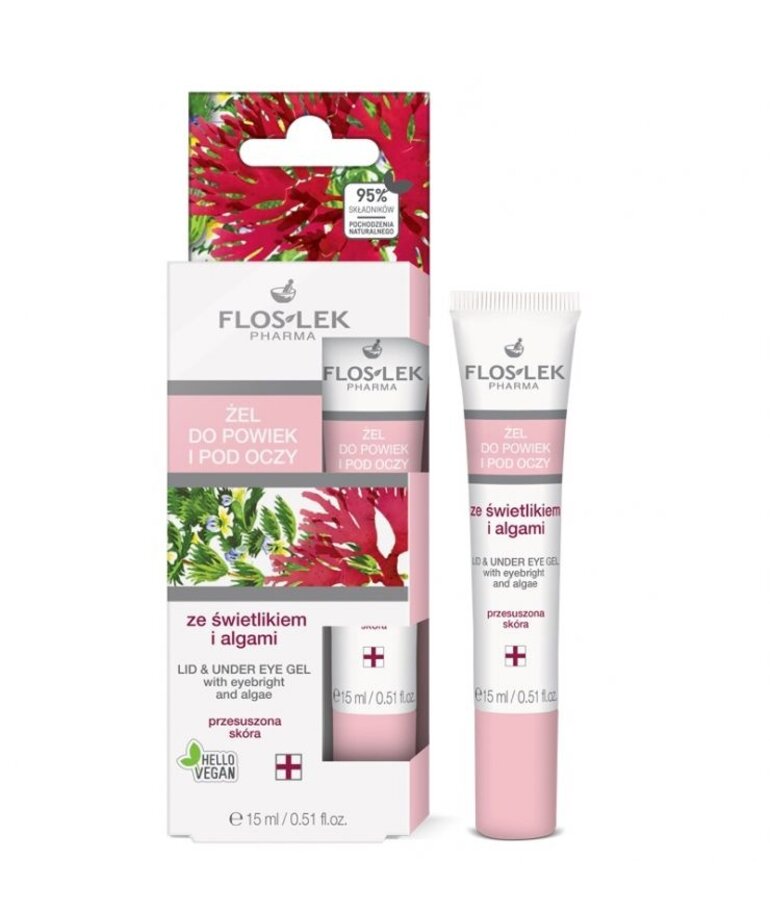 FLOSLEK FLOSLEK Żel Do Powiek I Pod Oczy Ze Świetlikiem I Algami 15ml