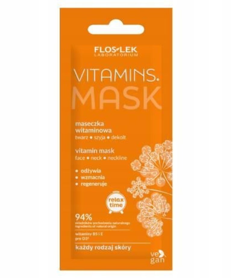 FLOSLEK FLOSLEK Vitamins Maseczka Witaminowa Twarz Szyja Dekolt 6ml