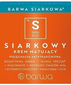 BARWA BARWA - Siarkowy Krem Matujacy Antytradzikowy 50 ml