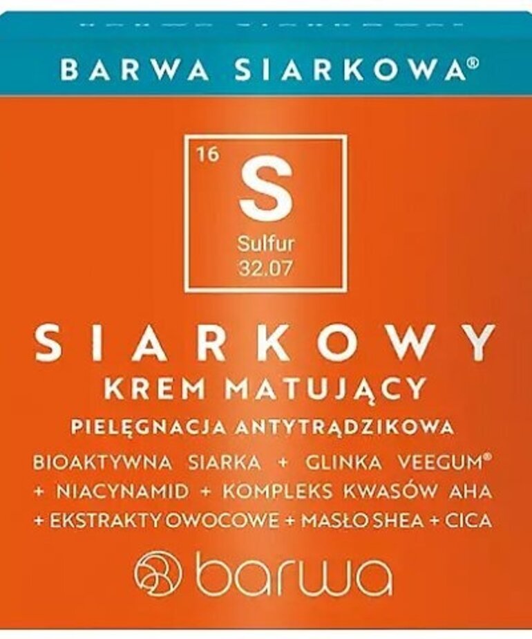 BARWA BARWA - Siarkowy Krem Matujacy Antytradzikowy 50 ml