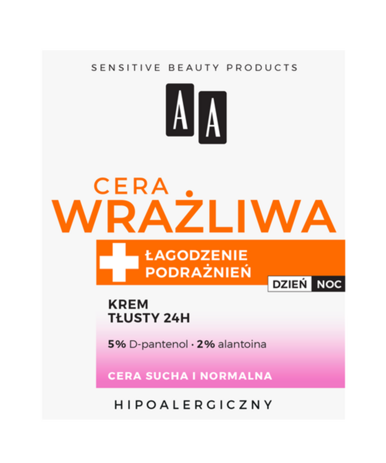 AA - Lagodzenie Podraznien Krem Tlusty 24H /5% D Pantenol 2% Alantonia