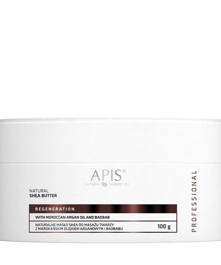 APIS APIS - Naturalne Maslo Shea do Masazu Twarzy z Marokanskim Olejkiem Arganowym i Baobabu 100g