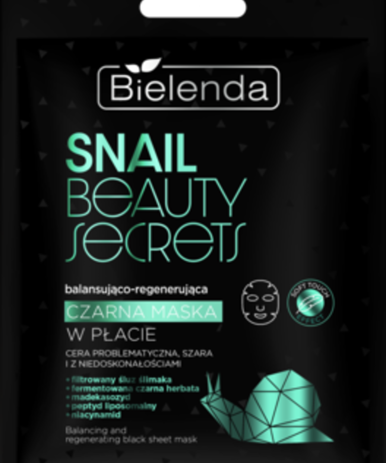 BIELENDA BIELENDA- SNAIL BEAUTY SECRETS CzarnaMaska  W Placie-  Balansująco-Regenerująca 1 szt.