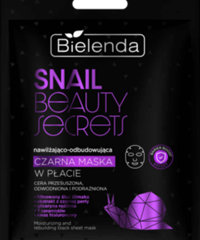 BIELENDA BIELENDA - SNAIL BEAUTY SECRETS CZARNA/Maska  W Placie - Nawilzajaco-Odbudowujaca , 1szt