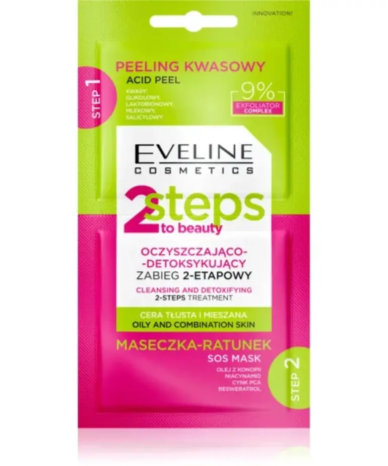 EVELINE EVELINE - 2 Step to Beauty Zabieg 2 Etap. Oczyszczanie 2x4ml
