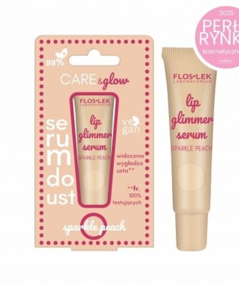 FLOSLEK Lip Care Glimmer Serum Do Ust Sparkle Peach 14 g