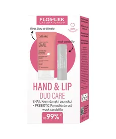 FLOSLEK HAND & LIP DUO CARE- Active Hand Care SNAIL 50 ml + Pomadka PREBIOTIC Candellila Wax 4 gr