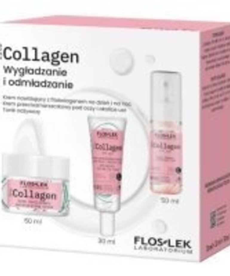 FLOSLEK ZESTAW fitoCOLLAGEN WYGŁADZENIE I ODMŁADZANIE ,Krem  Dzien / Noc 50 ml +Krem Pod Oczy 30ml +Tonik 50ml